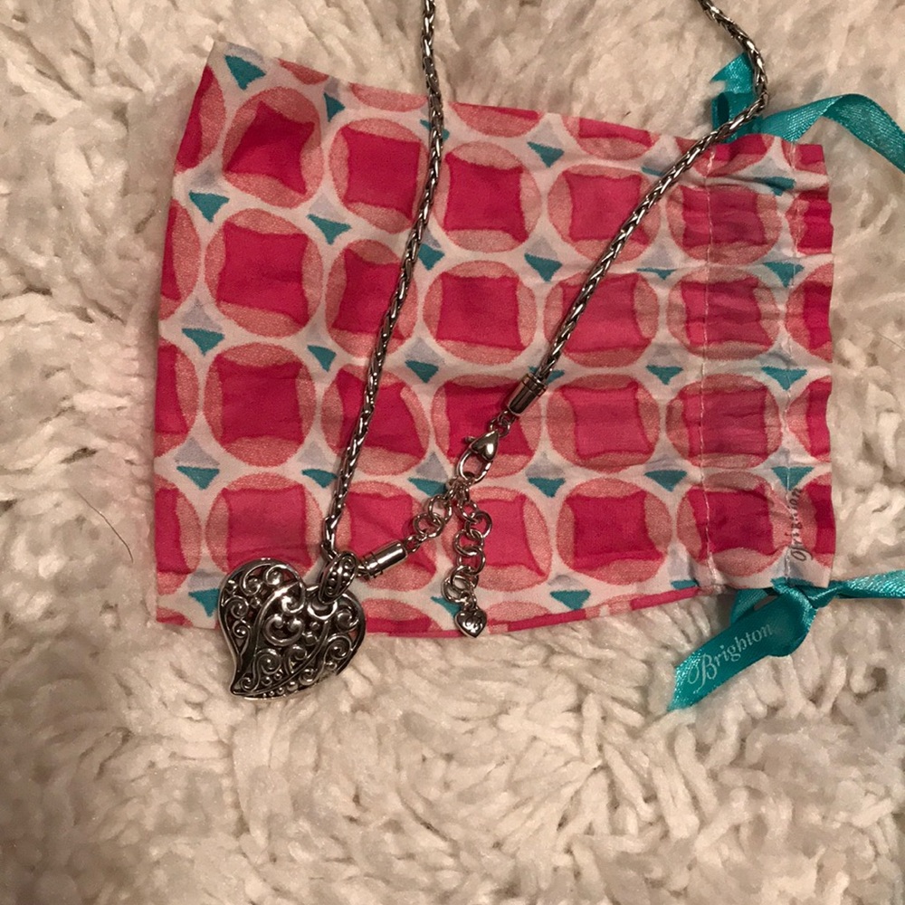 Brighton Silver heart necklace EUC